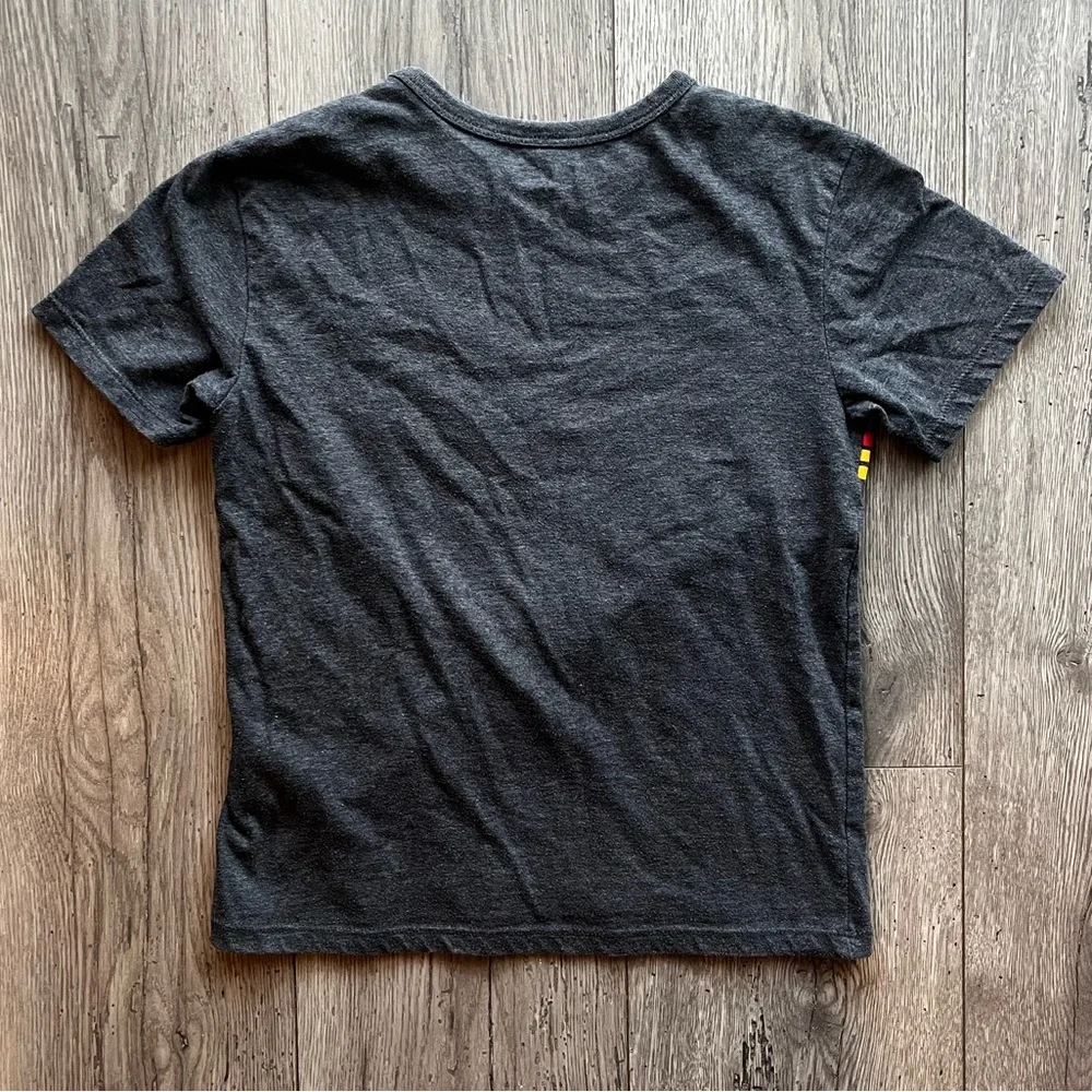 Cat & Jack Boys Short Sleeve T-Shirt Striped Pocket Tee Gray Blue Red Small 6/7